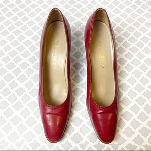 GUC Bruno Magli Red Leather Heel Pumps (Narrow)